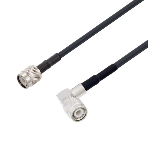100 Ft Tnc To Tnc M M Right Angle 195 Series Low Loss Cable Jumper