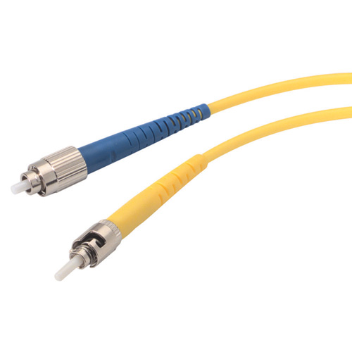 Pertenece Tormento Emular Fiber Optic Patch Cord Simplex ST to FC Single Mode Fiber, OFNR,Yellow  3.0mm jacket, 3m