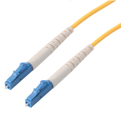Picture of Fiber Optic Patch Cord Simplex LC to LC Single Mode Fiber, OFNR,Yellow 3.0mm jacket, 1m