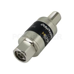 HEMP Tested Type N F/M Bulkhead Coaxial RF Surge Protector, 698MHz - 2.7GHz, DC Block, 500W, IP67, .05uJ, 40kA, Filter, Low PIM