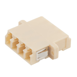 Fiber Optic Standard Coupler, LC to LC Quad, for MMF, w/ Flange, bronze ...