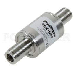 Type N F/F Bulkhead Coaxial RF Surge Protector, 698MHz - 2.7GHz, DC Block, 500W, IP67, .005uJ, 40kA, Filter